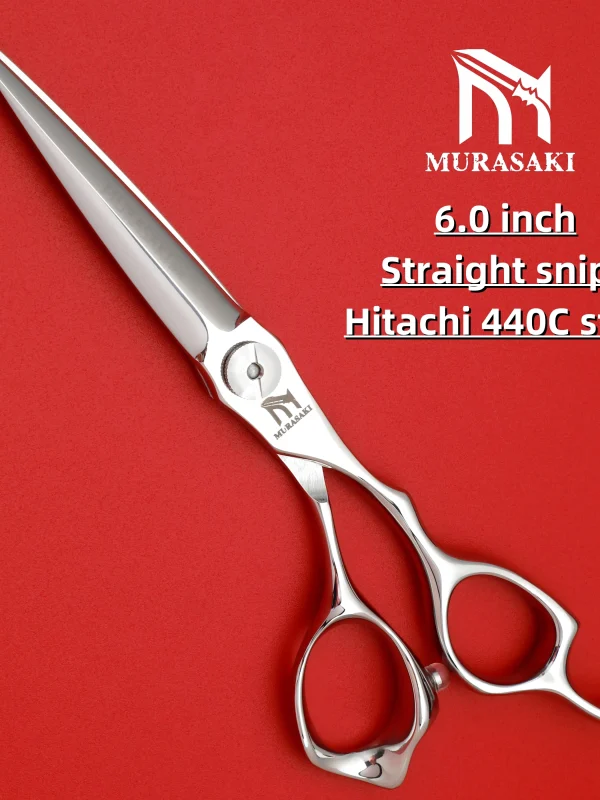 MURASAKI Professional barber scissors,6.0 to 6.8 inch flat shears,440C steel hairdressing scissors,High quality cutting tools