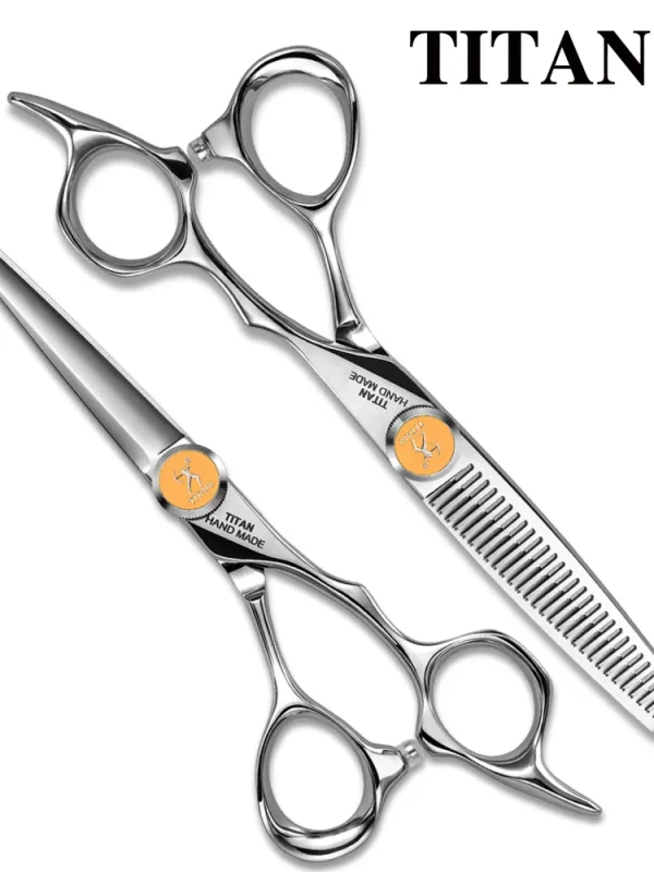 TITAN professional hairdresser scissors barber scissors hair cutting thinning set of 5.5/6.0/6.5.7.0inch japan440c steel