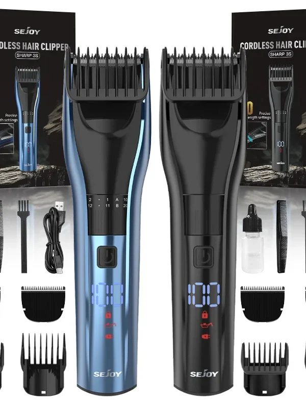 SEJOY Electric Hair Clipper Kit For Men, Adjustable Hair Cut Machine Hair Trimmer Professional Rechargeable Hair Cut Barber