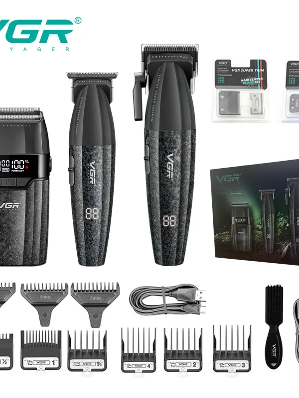 VGR Hair Trimmers Professional Clippers 9000 RPM Hair Clipper Electric Haircut Machine Rechargeable Hair Trimmer for Men V-640