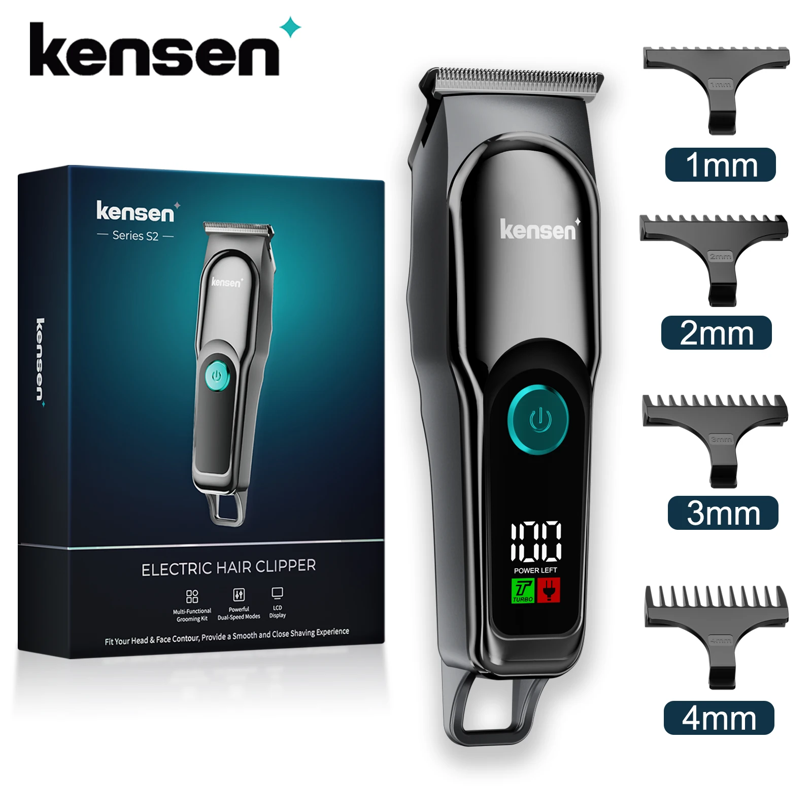 KENSEN S2 Hair Clippers for Men Cordless Beard Trimmer Hair Trimmers Set 6800RPM Shaver Hair Cutting Machine Clippers for Barber