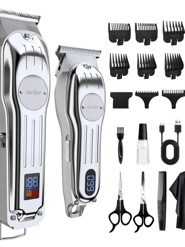 Sejoy Professional Combo Kits Hair Clipper Electric Hair Trimmer Set For Men Rechargeable Cordless Haircut Machine for Barber
