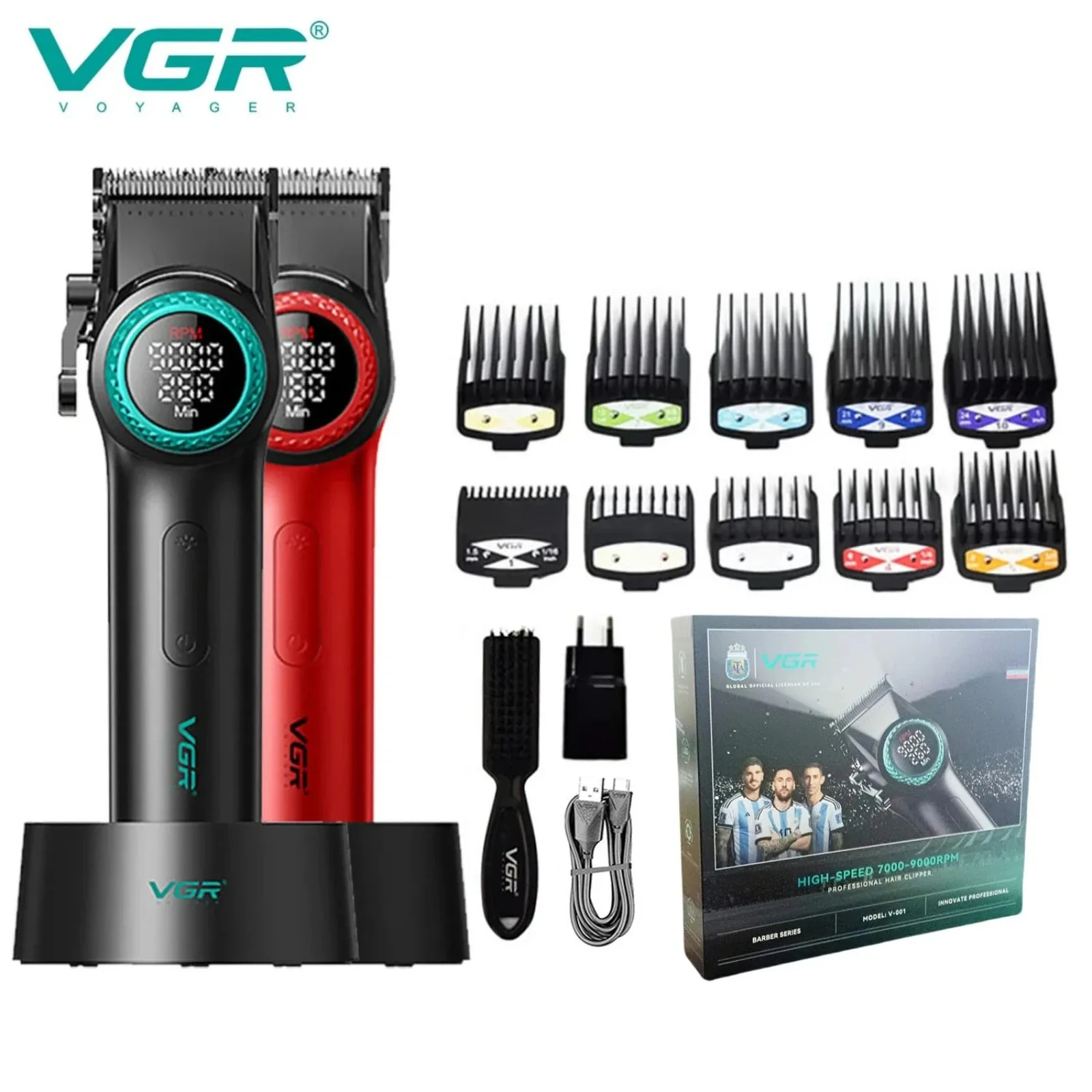 VGR Hair Trimmer Professional Cordless Hair Cutting Machine Electric Hair Clipper 9000 RPM Barber Clipper Trimmer for Men V-001