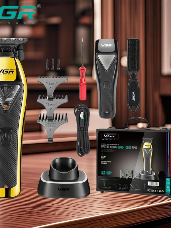 VGR Hair Cutting Machine Professional Trimmer Cordless Barber Clipper 10000 RPM Haircut Electric Metal Trimmer for Men V-994